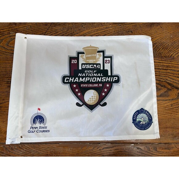 Penn State USCAA 2023 National Championship Pin Flag.Penn State Golf Courses